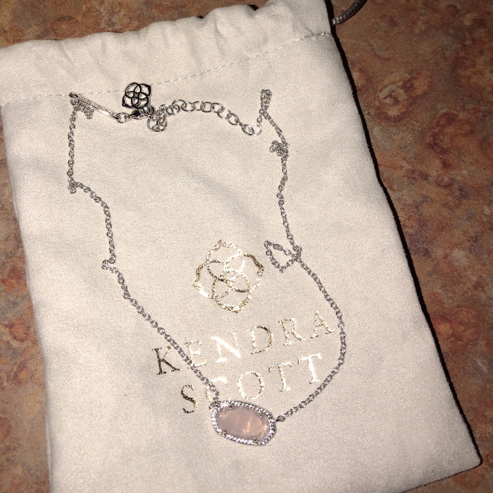 Kendra Scott rose quarts silver chain necklace